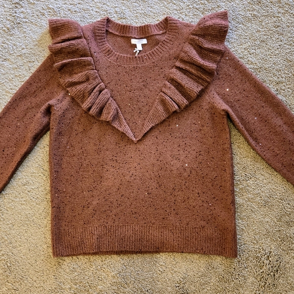 LC Lauren Conrad Sweaters - Women's Lauren Conrad Ruffled Sweater - Mauve